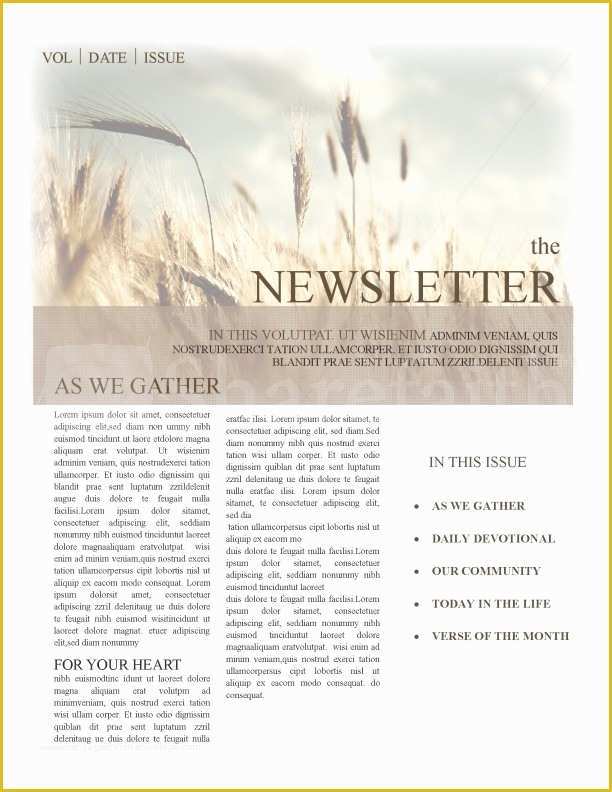 Religious Newsletter Templates Free Of Christian Newsletter Templates Template