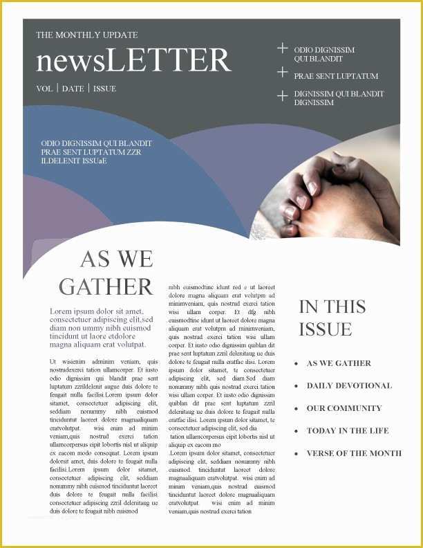 Religious Newsletter Templates Free Of Christian Newsletters