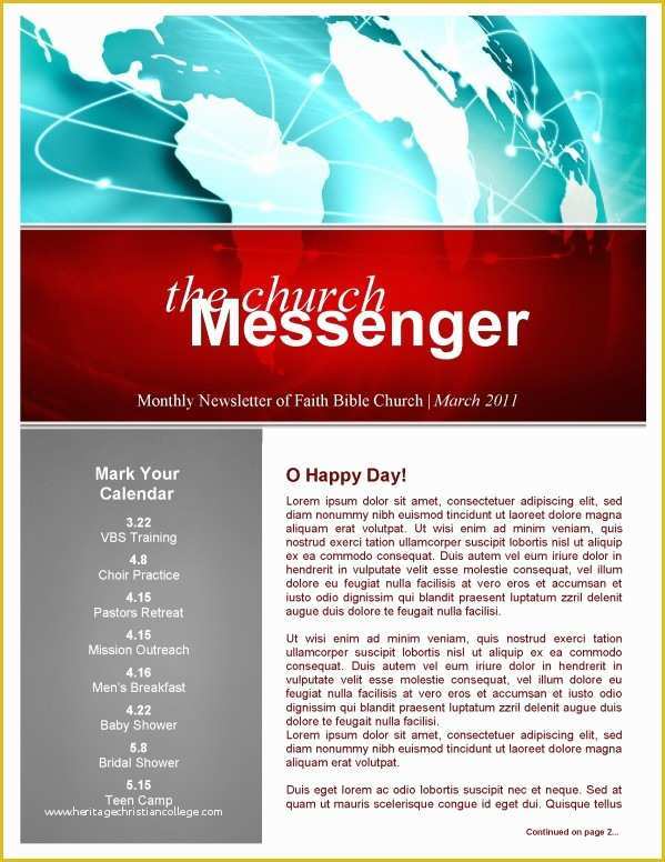 Religious Newsletter Templates Free Of Church Newsletter Templates Template