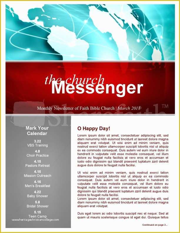 Religious Newsletter Templates Free Of Missions Church Newsletter Template