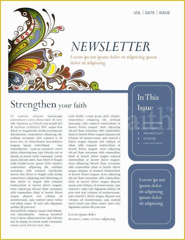 Religious Newsletter Templates Free Of Retro Church Newsletter Template