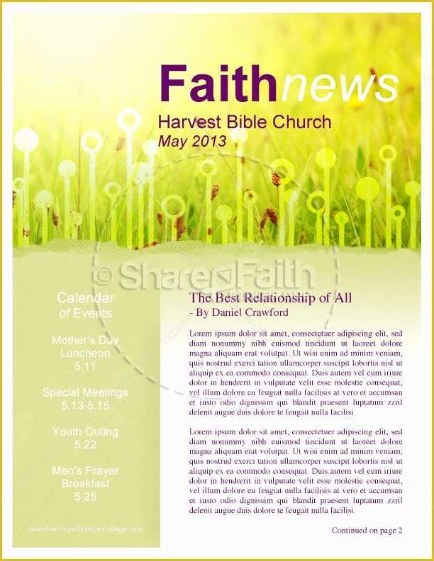 Religious Newsletter Templates Free Of Summer Newsletter Template for Church Template
