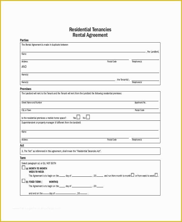 Rental Agreement Template Free Of 20 Apartment Rental Agreement Templates Free Sample