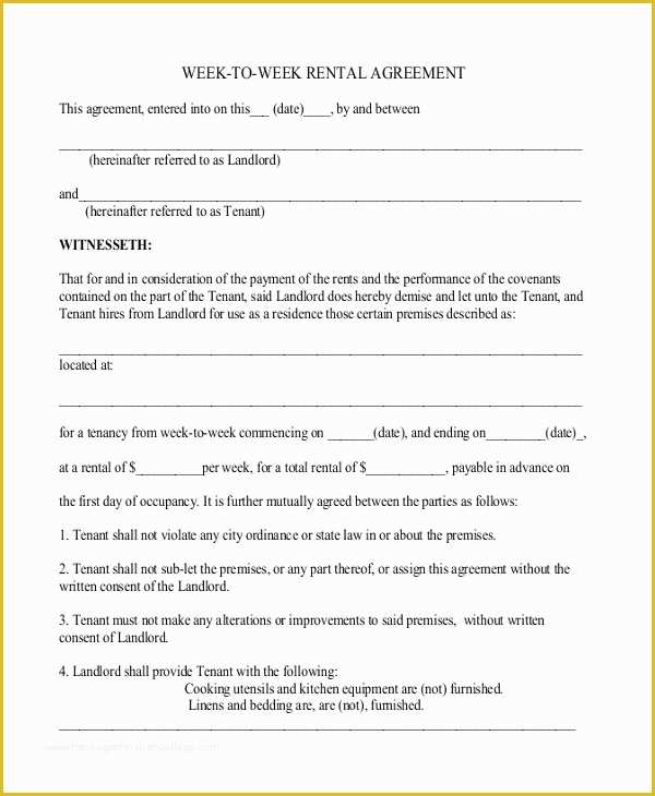 Rental Agreement Template Free Of 25 Simple Rental Agreement Templates Free Word Pdf
