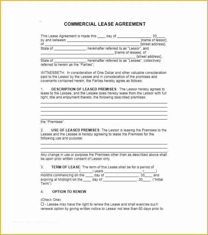 Rental Agreement Template Free Of 26 Free Mercial Lease Agreement Templates Template Lab