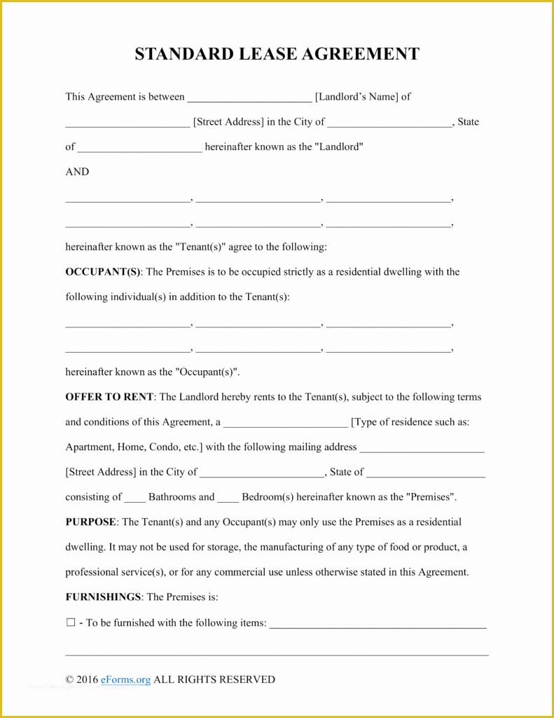 48 Rental Agreement Template Free