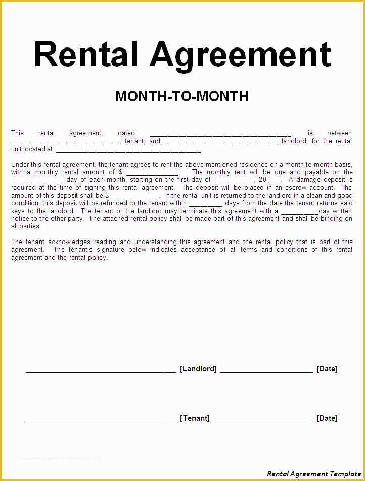 Rental Agreement Template Free Of Printable Sample Rental Lease Agreement Templates Free