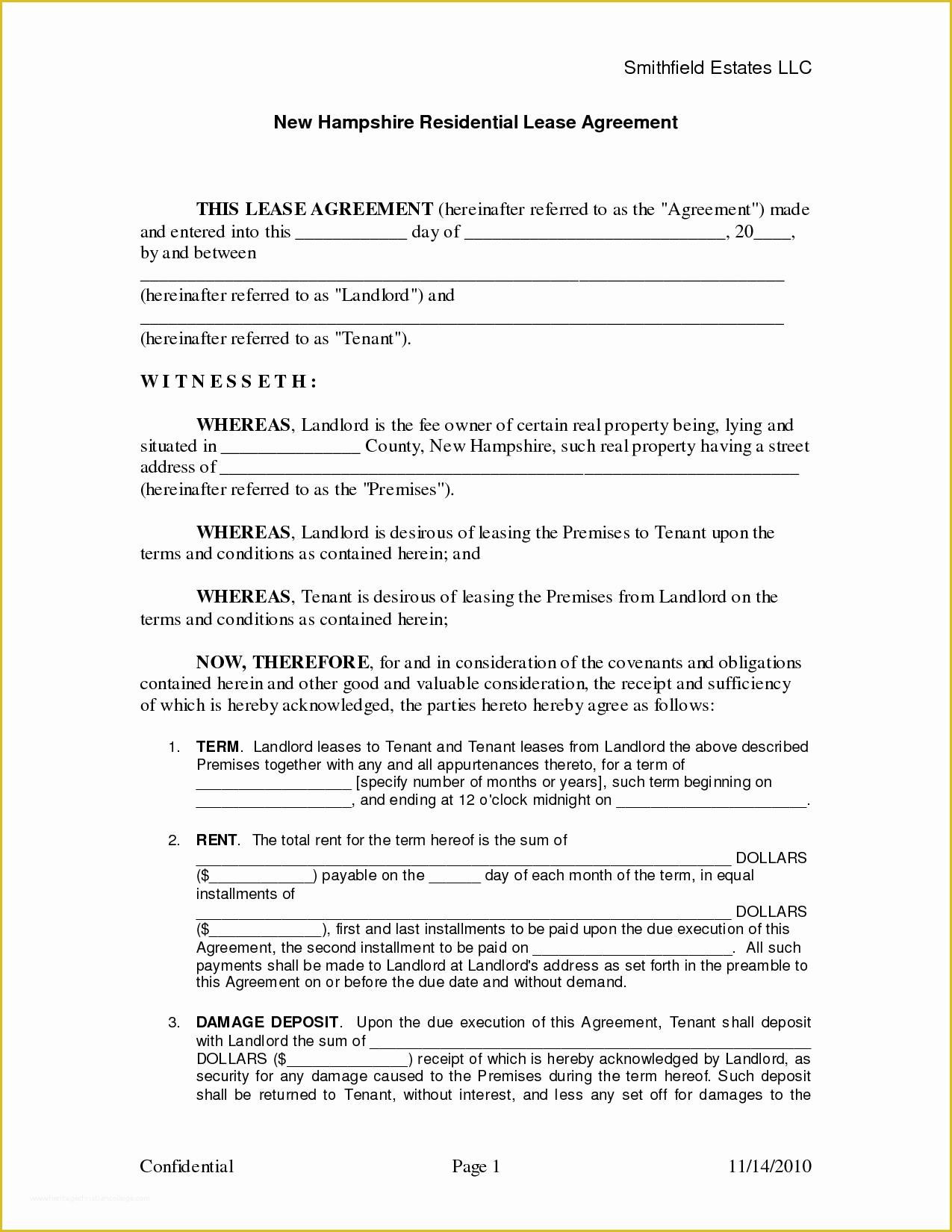 Rental Agreement Template Free Of Standard Residential Lease Agreement Template Sample List