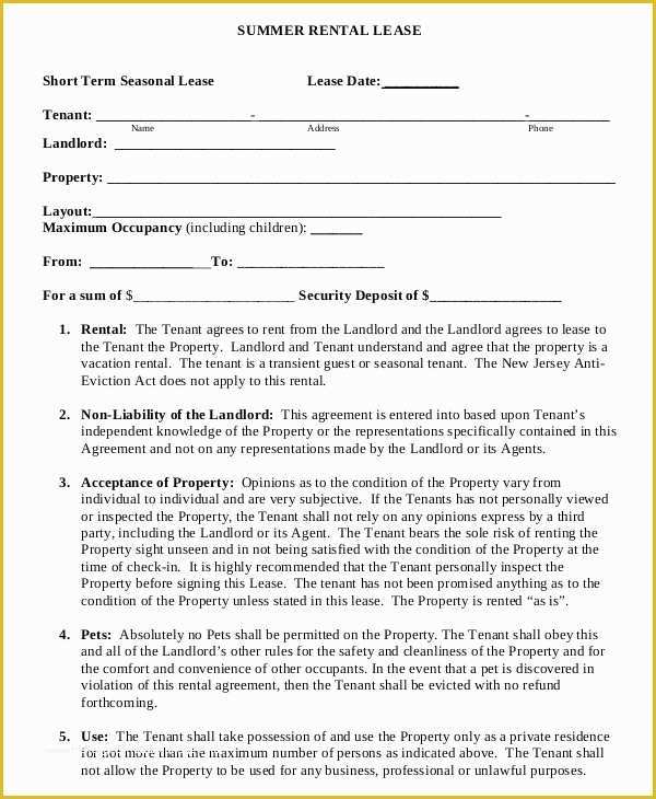 Rental Lease Template Free Download Of 20 Short Term Rental Agreement Templates Free Sample