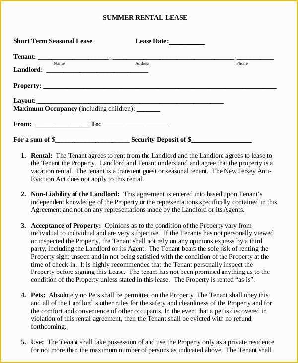 Rental Lease Template Free Download Of 20 Short Term Rental Agreement Templates Free Sample