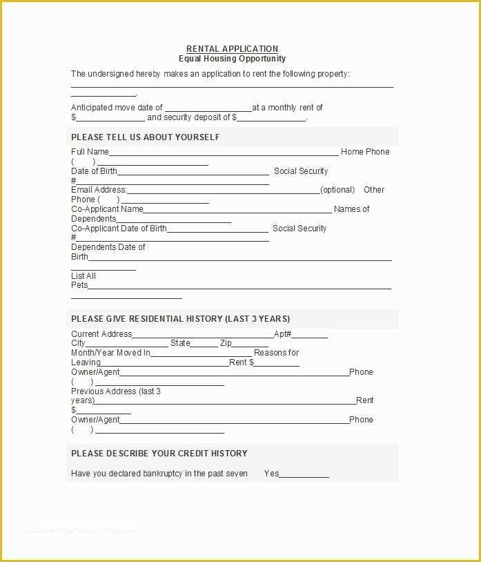 Rental Lease Template Free Download Of 42 Free Rental Application forms & Lease Agreement