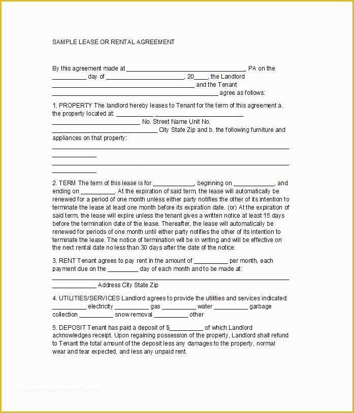 Rental Lease Template Free Download Of 42 Free Rental Application forms & Lease Agreement