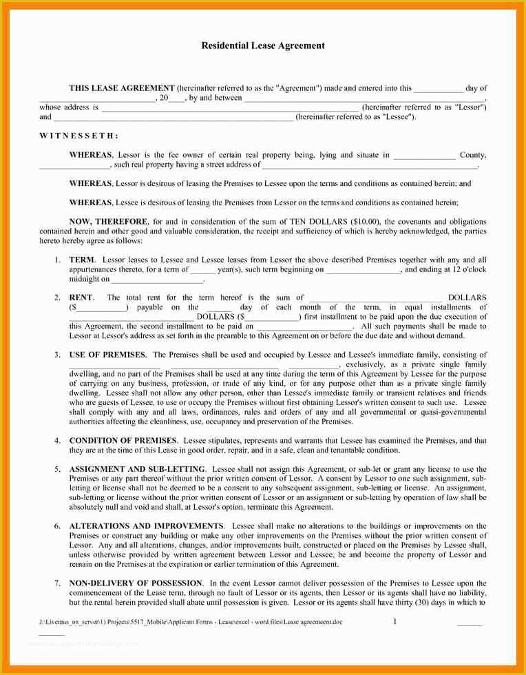 Rental Lease Template Free Download Of Free Printable Rental Agreementntal Agreement Download