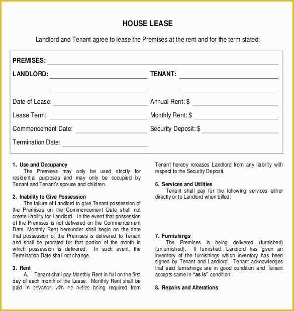 Rental Lease Template Free Download Of Rental Agreement Template – 21 Free Word Pdf Documents