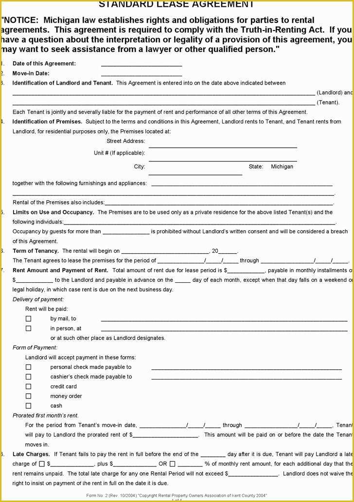 Rental Lease Template Free Download Of Rental Agreement Template