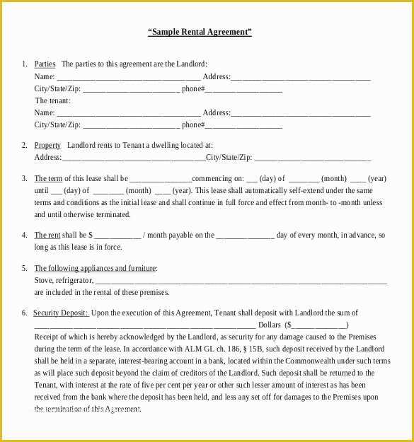 Rental Lease Template Free Download Of Rental Agreement Templates – 17 Free Word Pdf Documents