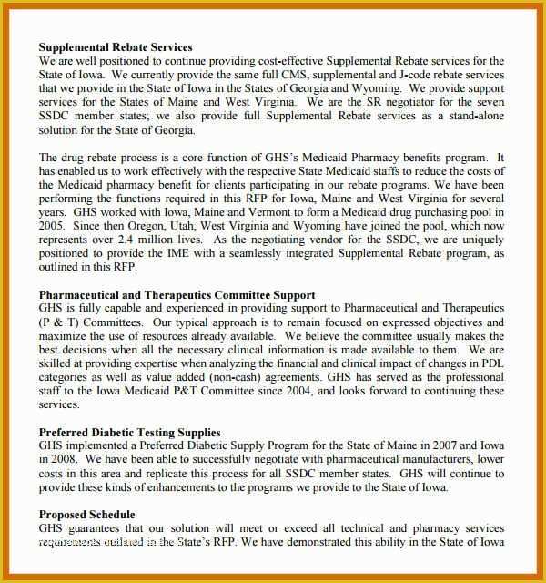 Response to Rfp Template Free Of 6 7 Response to Rfp Sample
