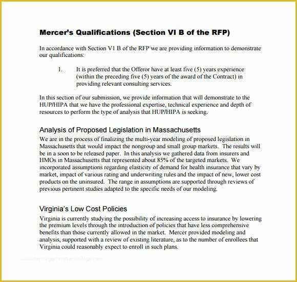 Response to Rfp Template Free Of Response to Rfp Samples 9 Rfp Response Templates for Free