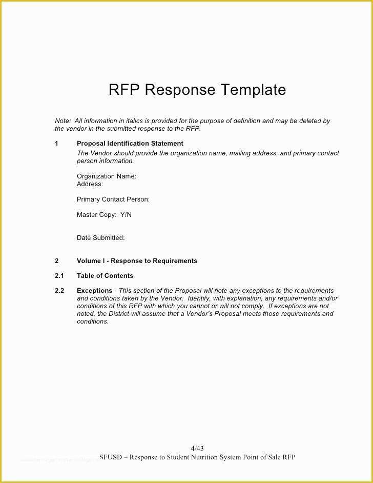 Response to Rfp Template Free Of Rfp Cover Letter Template Word format Response Request for