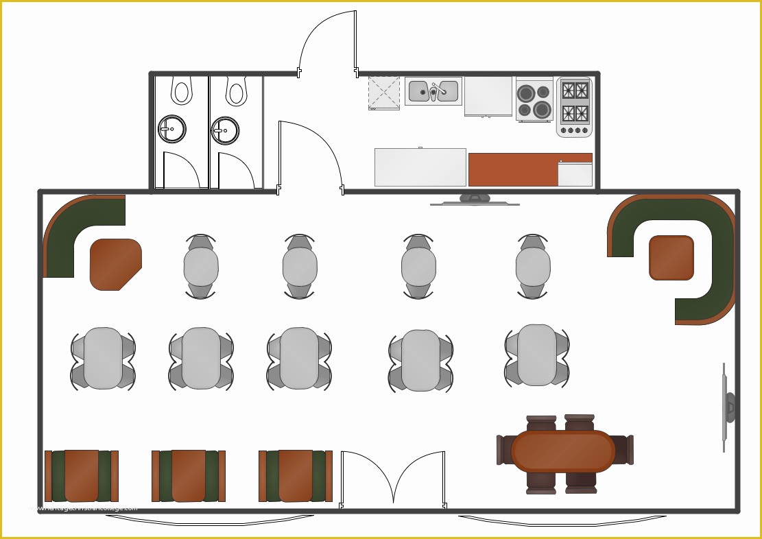 Restaurant Floor Plan Template Free Of Café Floor Plan Example