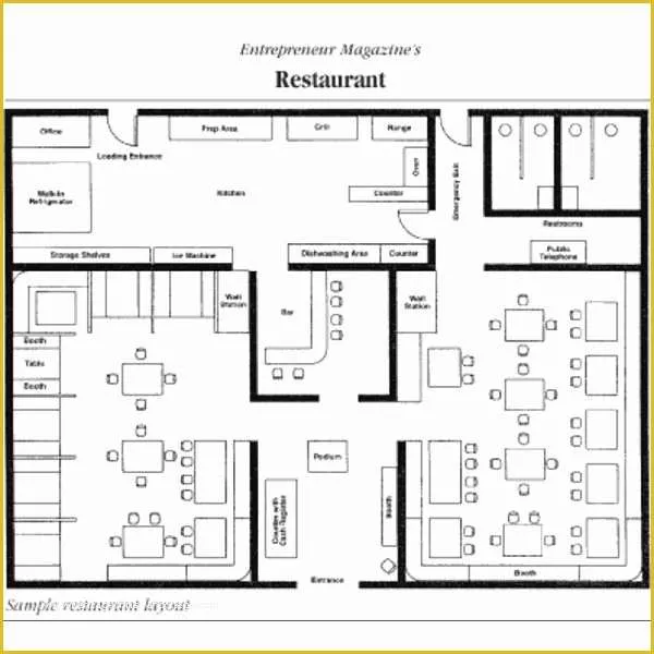 Restaurant Floor Plan Template Free Of Fast Food Kitchen Layout Design