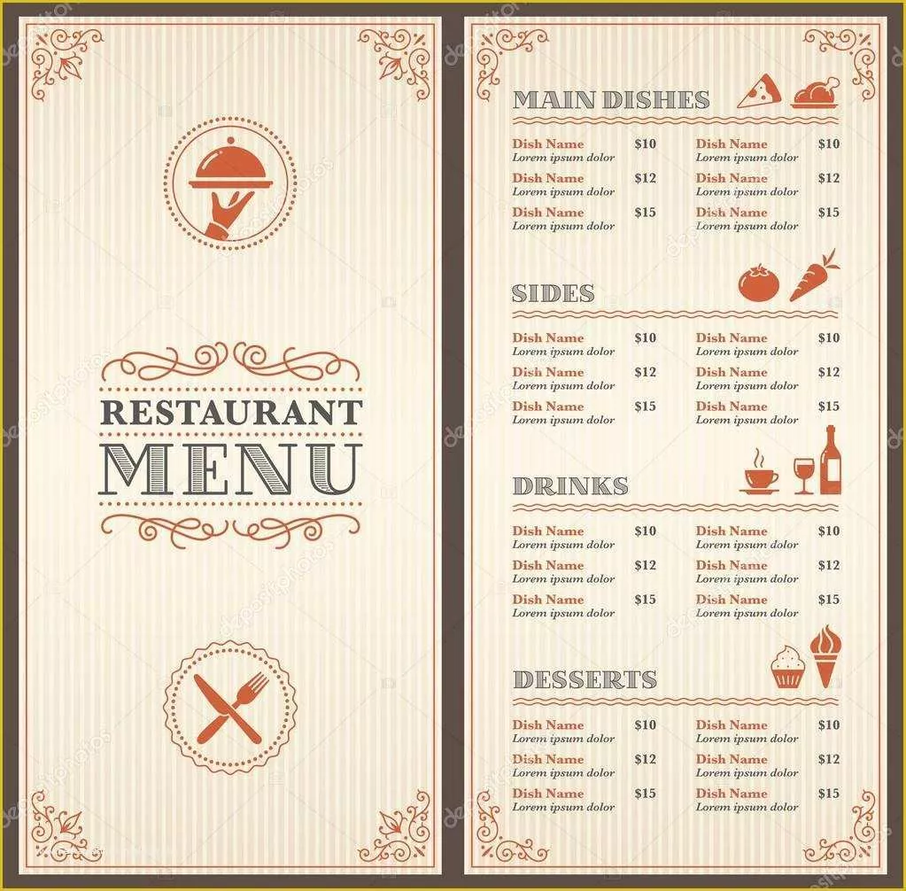 Restaurant Menu Template Free Of 14 Free Menu Designs &amp; Examples – Psd Ai