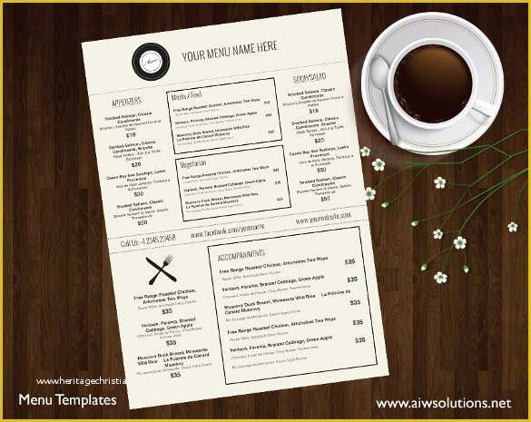 Restaurant Menu Template Free Of 28 Restaurant Menu Templates Psd Docs Pages