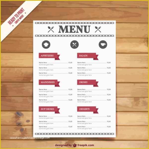 Restaurant Menu Template Free Of 50 Free Food &amp; Restaurant Menu Templates Xdesigns