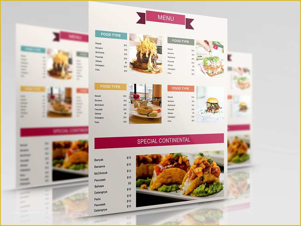 Restaurant Menu Template Free Of 50 Free Psd Restaurant Flyer Menu Templates