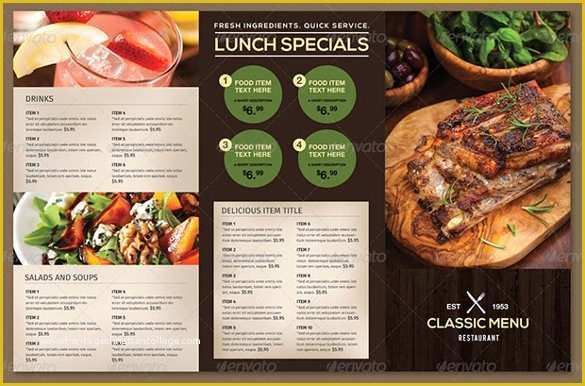 Restaurant Menu Template Free Of Food Menu Template