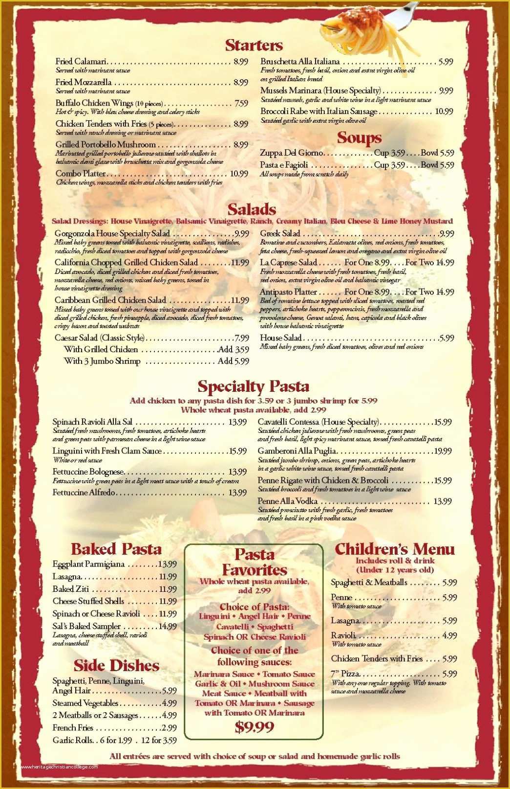 Restaurant Menu Template Free Of Free Printable Restaurant Menu Template