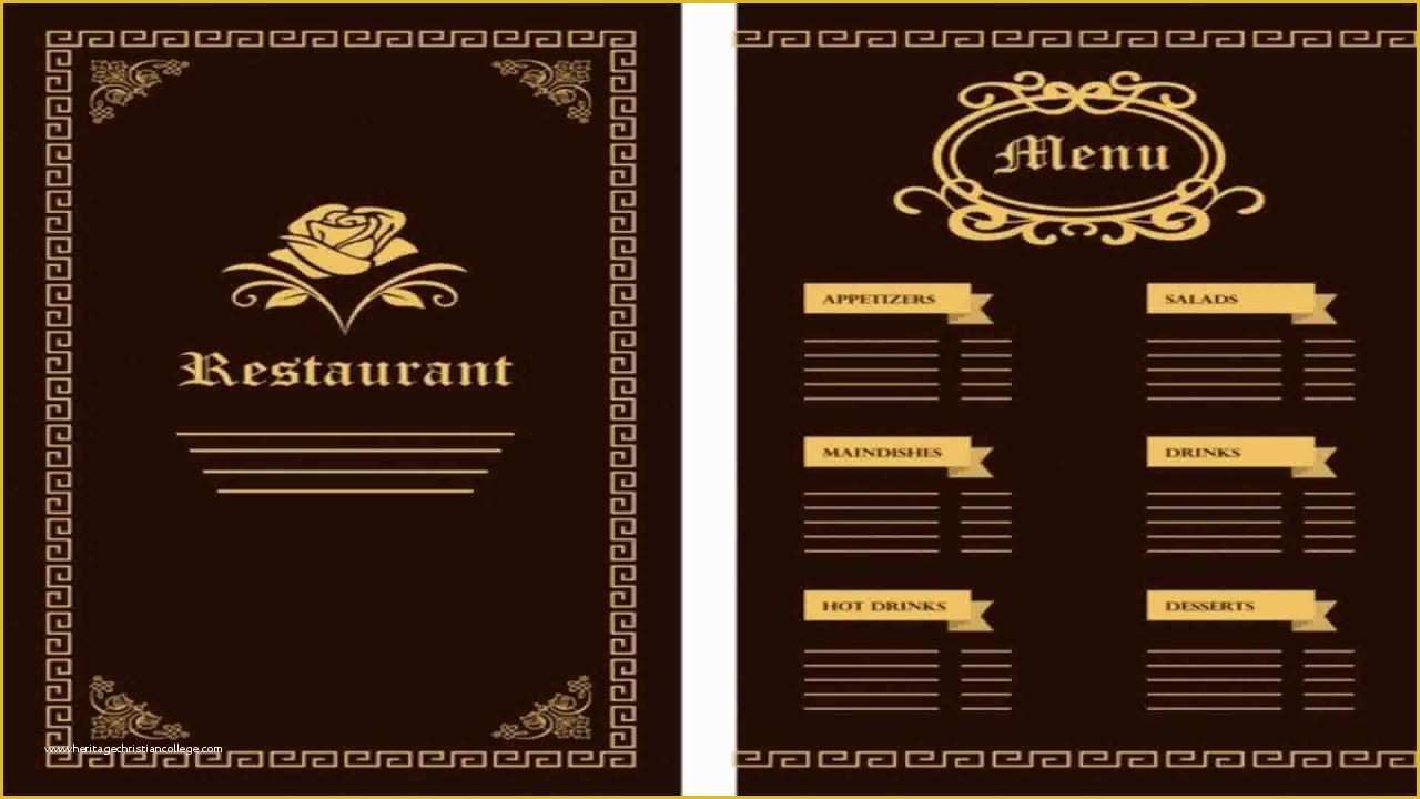 Restaurant Menu Template Free Of Restaurant Menu Design Templates Free Download