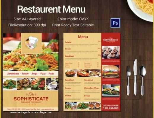 Restaurant Menu Template Free Of Restaurant Menu Template 45 Free Psd Ai Vector Eps