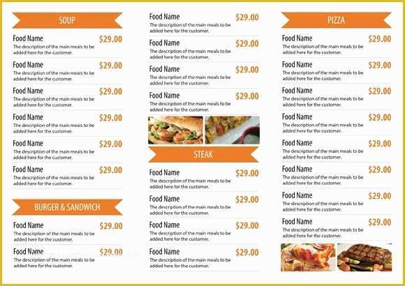 Restaurant Menu Template Free Of Restaurant Menu Templates Free Download