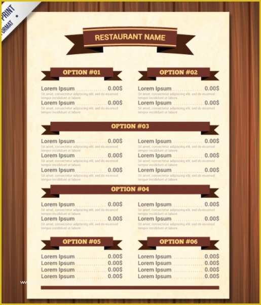 Restaurant Menu Template Free Of Template for Restaurant Menu Invitation Template