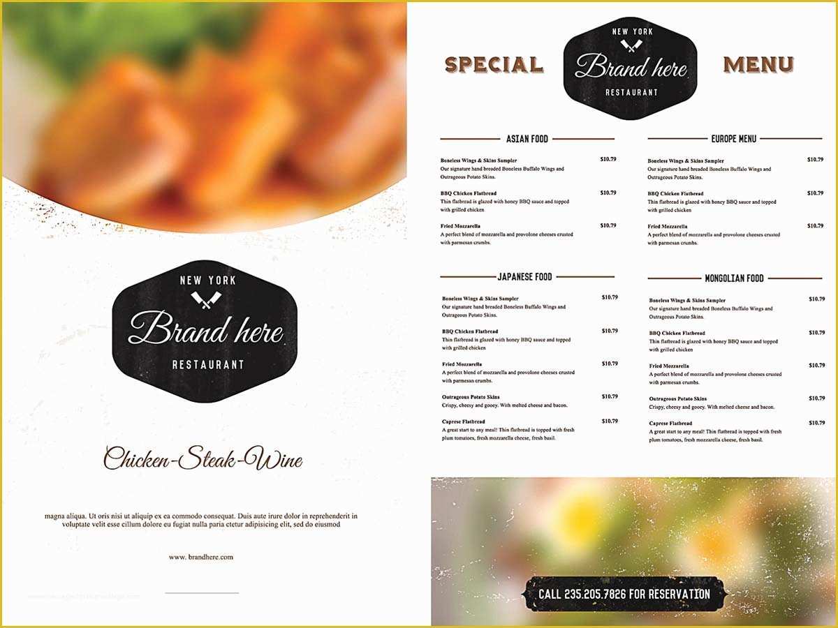 Restaurant Menu Template Free Of Vintage Food Menu Template