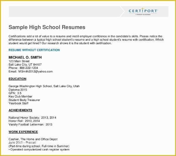  Resume Templates Free For High School Students Of 10 High School 