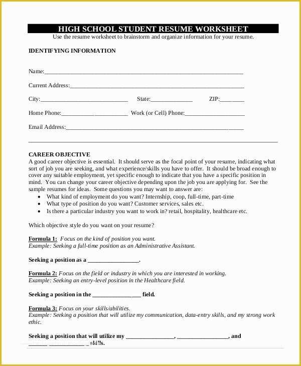 Resume Templates Free for High School Students Of 11 High School Student Resume Templates Pdf Doc