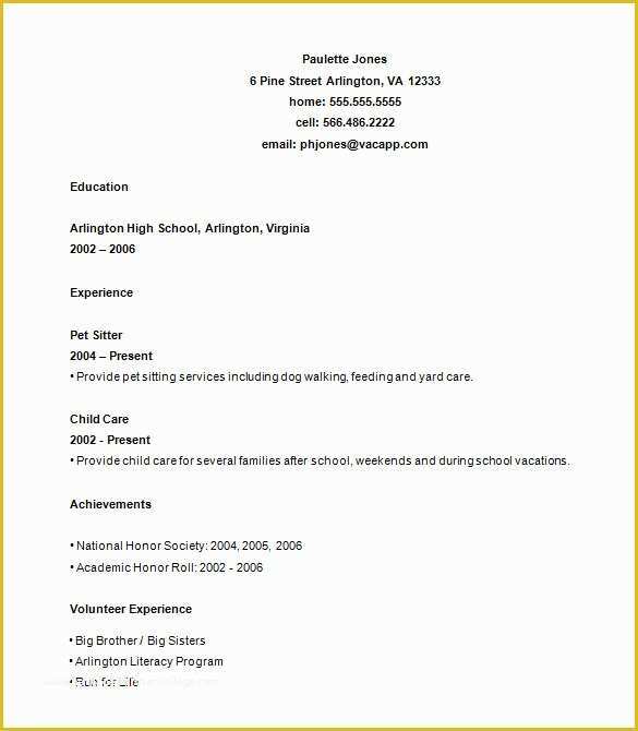 Resume Templates Free for High School Students Of 12 Sample High School Resume Templates Pdf Doc