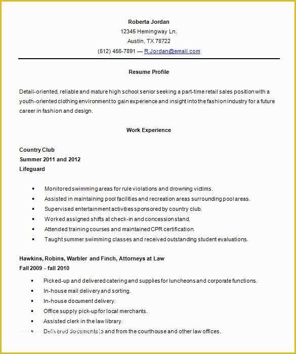 Resume Templates Free for High School Students Of 12 Sample High School Resume Templates Pdf Doc