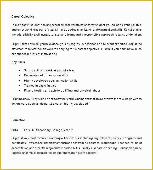 Resume Templates Free for High School Students Of 13 High School Resume Templates Pdf Doc