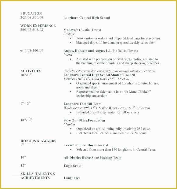 Resume Templates Free for High School Students Of 7 Sample High School Resume Templates