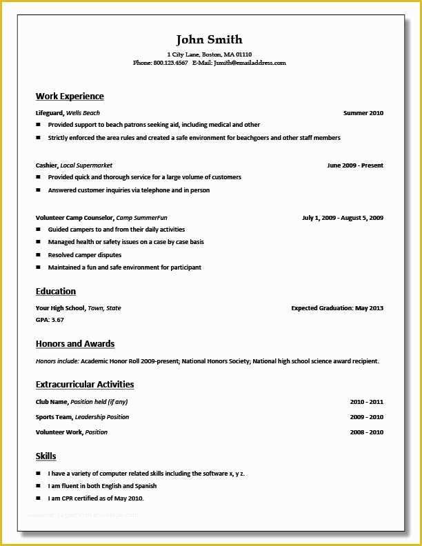Resume Templates Free for High School Students Of Best 25 High School Resume Template Ideas On Pinterest