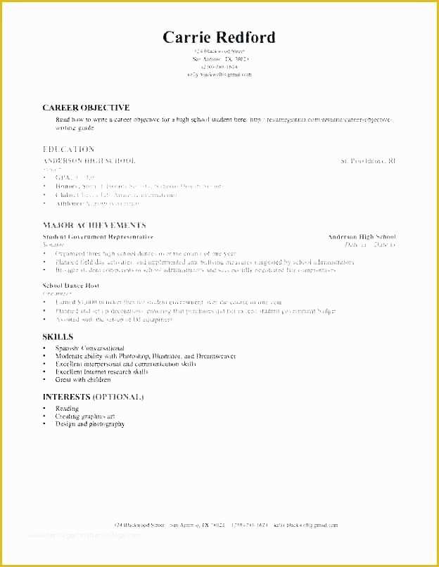 Resume Templates Free for High School Students Of Curriculum Vitae format for High School Students Pdf