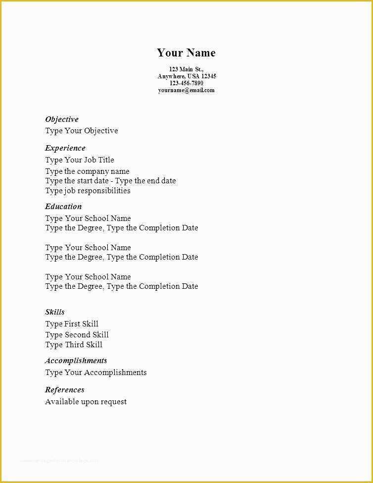 Resume Templates Free for High School Students Of Free Printable Resume Template for Highschool Students