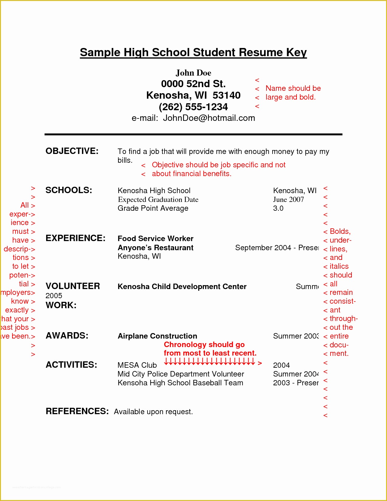 Resume Templates Free for High School Students Of Pin Oleh Jobresume Di Resume Career Termplate Free