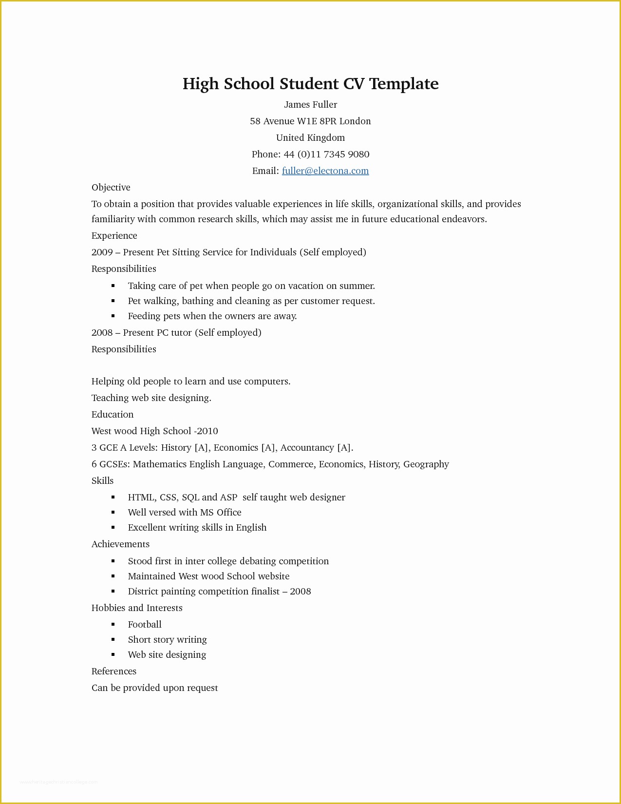 Resume Templates Free for High School Students Of Pin Oleh Jobresume Di Resume Career Termplate Free