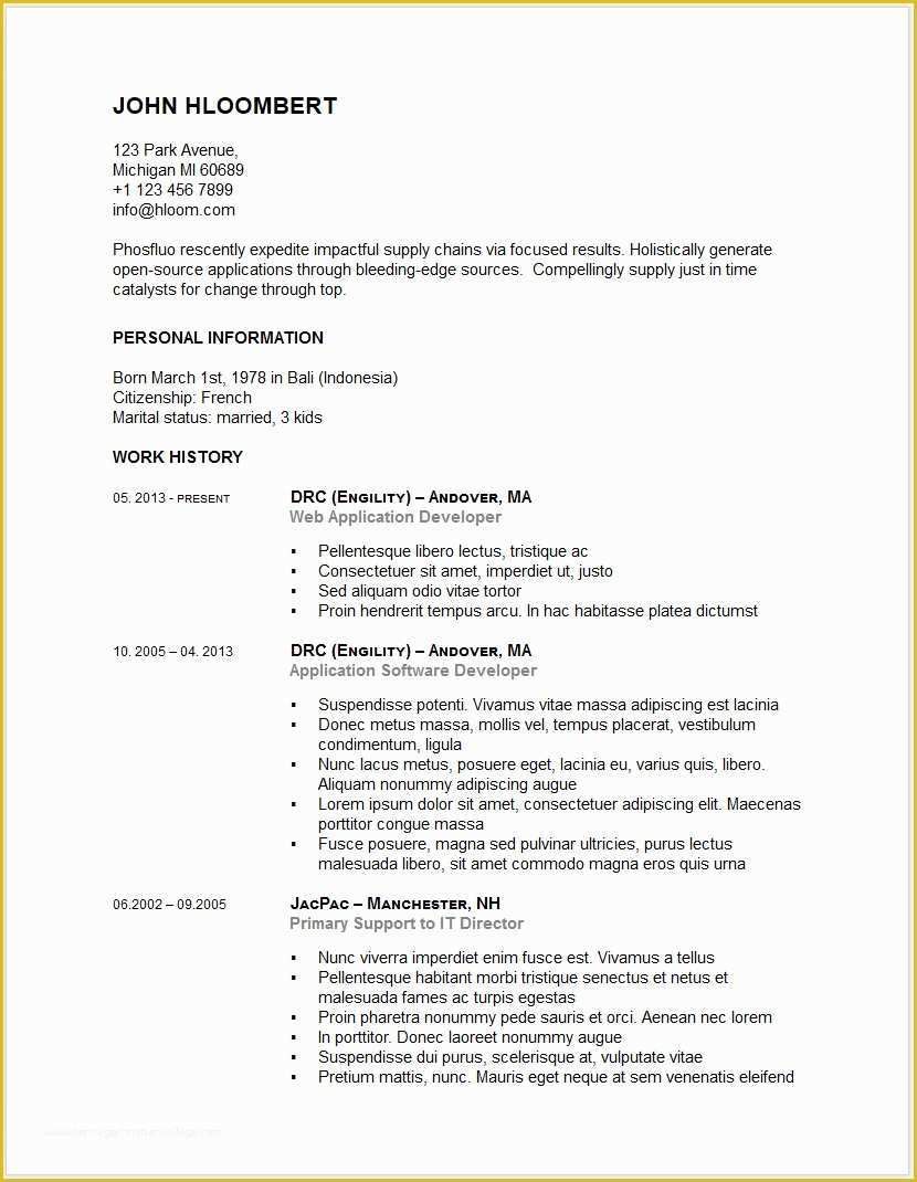 Resume Templates Google Docs Free Of 12 Free Minimalist Professional Microsoft Docx and Google