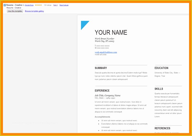 Resume Templates Google Docs Free Of 6 Google Doc Resume Template Free