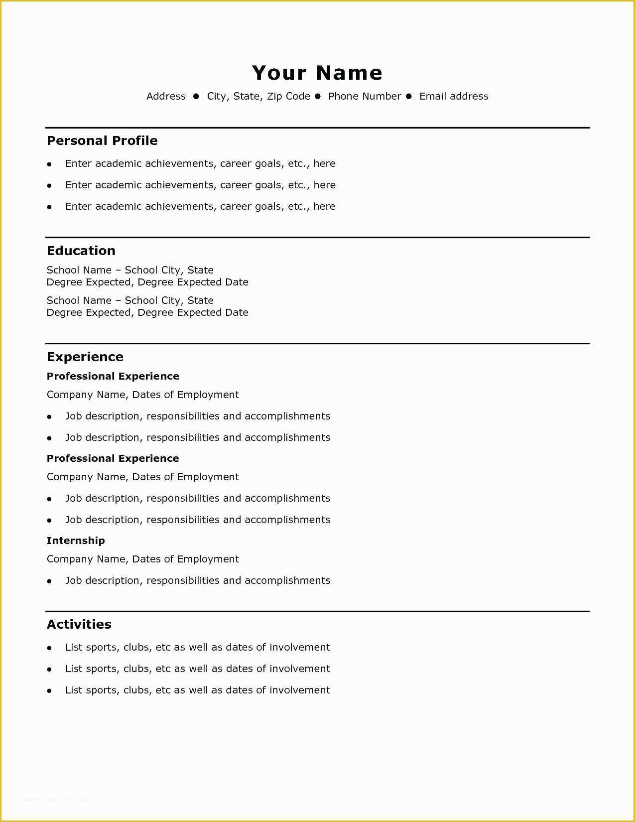 Resume Templates Google Docs Free Of Resume Template for Google Docs